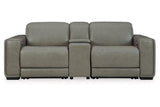 Correze Gray 3-Piece Power Reclining Sectional Loveseat by Ashley at Eve Furniture