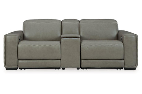 Correze Gray 3-Piece Power Reclining Sectional Loveseat by Ashley at Eve Furniture
