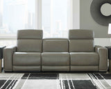 Correze Gray Power Reclining Living Room Set (Center Console)