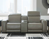 Correze Gray Power Reclining Living Room Set (Center Console)