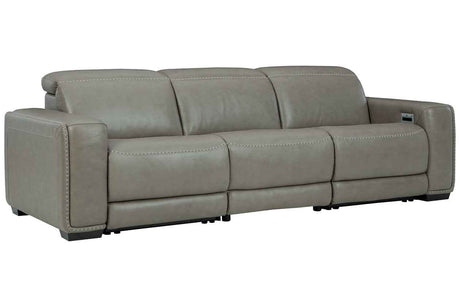 Correze Gray Power Reclining Living Room Set (Center Console)