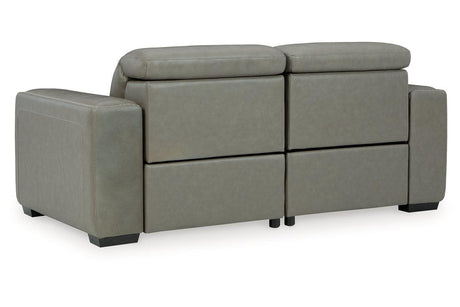 Correze Gray 2-Piece Power Reclining Sectional Loveseat by Ashley at Eve Furniture