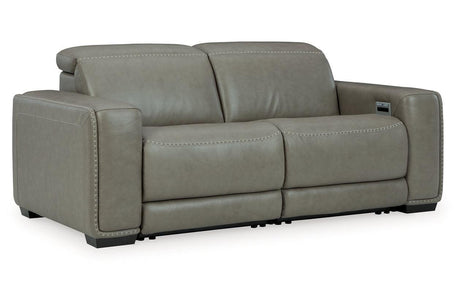 Correze Gray 2-Piece Power Reclining Sectional Loveseat by Ashley at Eve Furniture