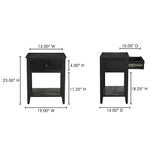 Corrine Antique Black Nightstand by MOES at Eve Furniture