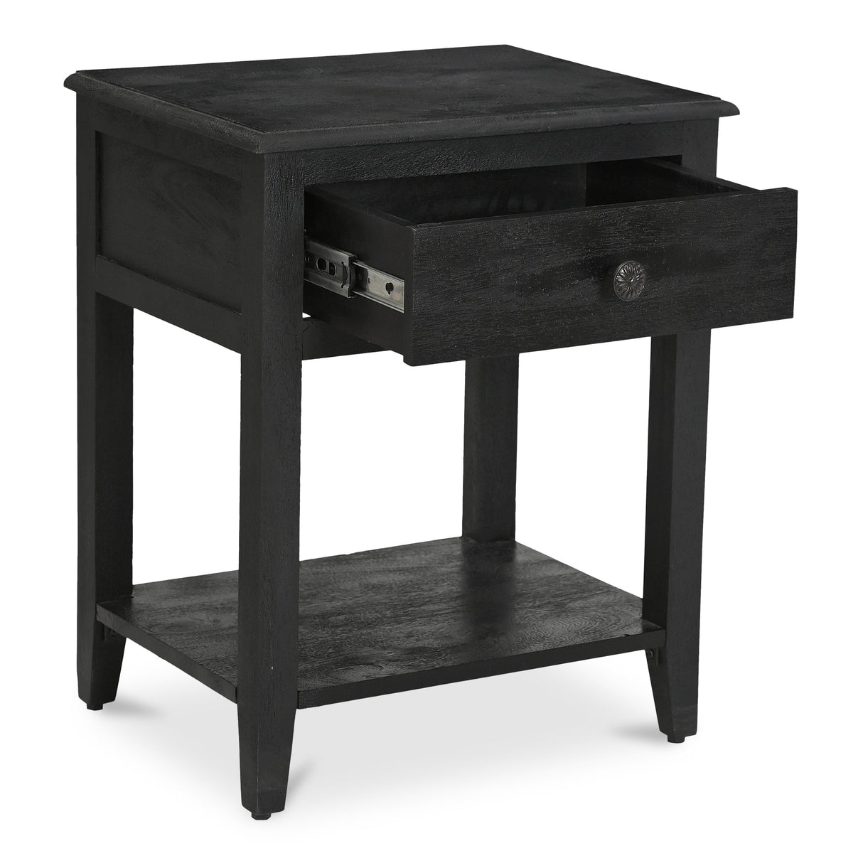 Corrine Antique Black Nightstand by MOES at Eve Furniture