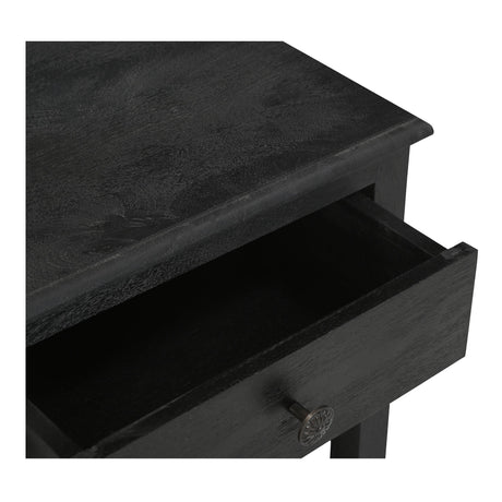Corrine Antique Black Nightstand by MOES at Eve Furniture