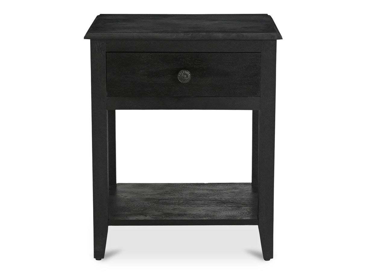 Corrine Antique Black Nightstand by MOES at Eve Furniture