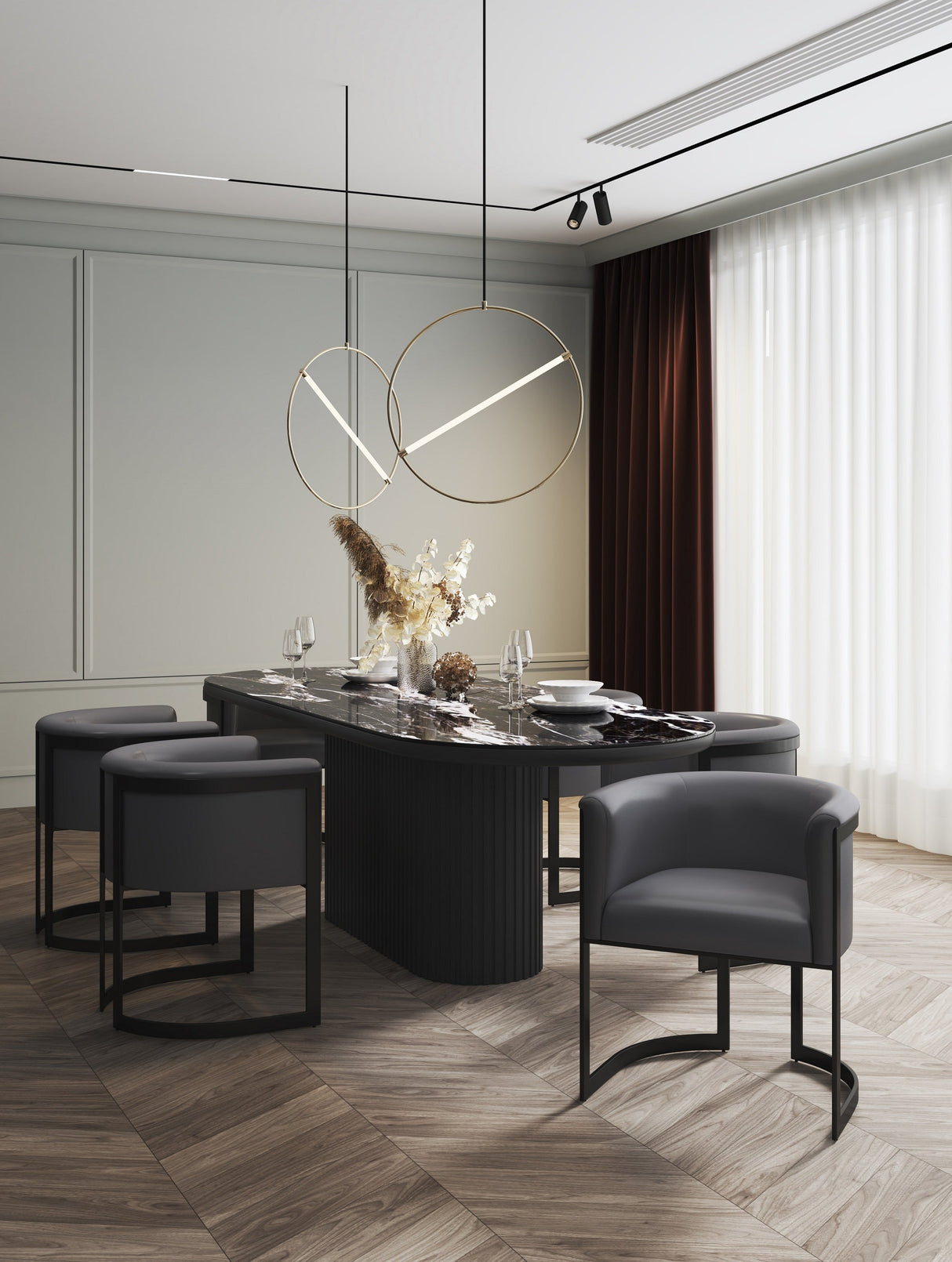 Corso Dining Chair in Grey by Manhattan Comfort at Eve Furniture