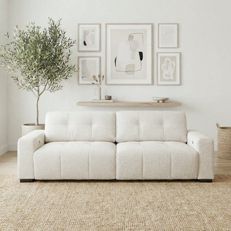 Corston Beige Linen PWR Slider Sofa by Ashcroft Furniture at Eve Furniture