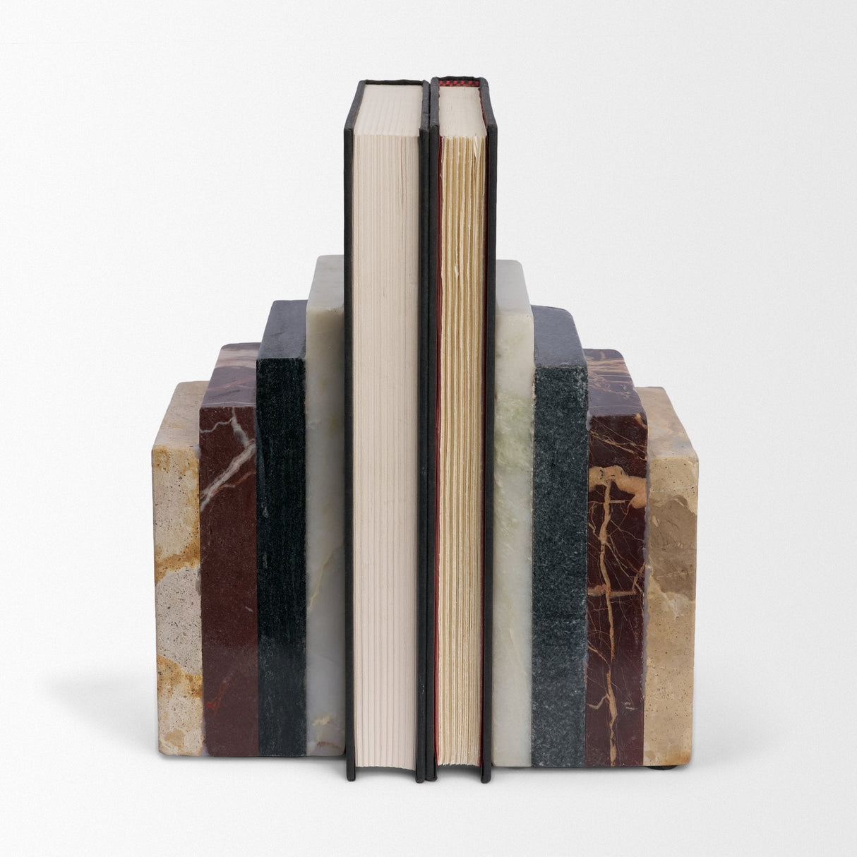 Corte Mixed Marble Stacked Bookends by Mercana at Eve Furniture