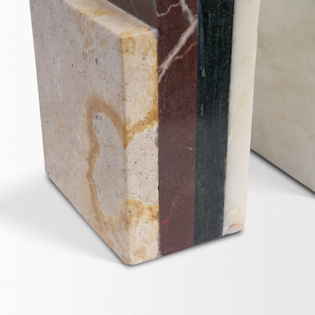 Corte Mixed Marble Stacked Bookends by Mercana at Eve Furniture