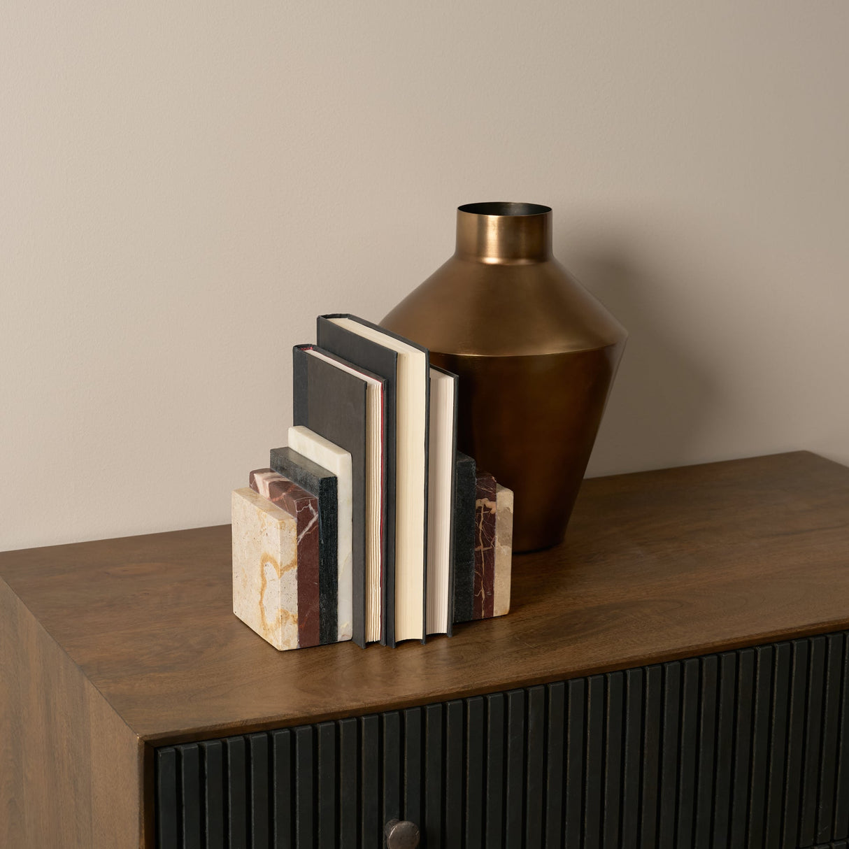 Corte Mixed Marble Stacked Bookends by Mercana at Eve Furniture