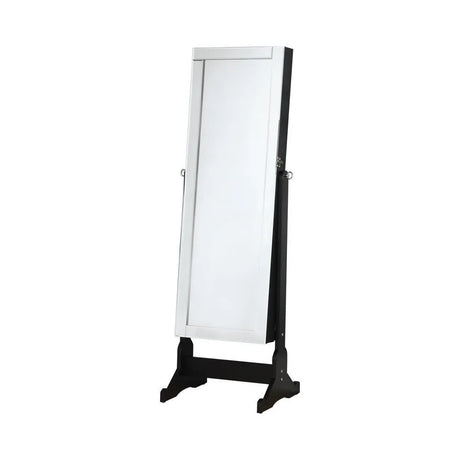 Cortez Black Storage Jewelry Cheval Mirror by Coaster at Eve Furniture