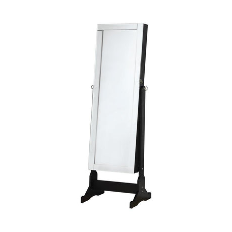 Cortez Black Storage Jewelry Cheval Mirror by Coaster at Eve Furniture