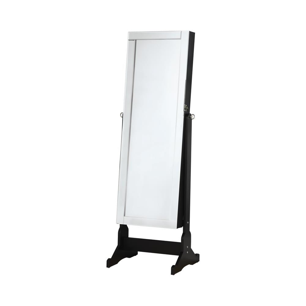 Cortez Black Storage Jewelry Cheval Mirror