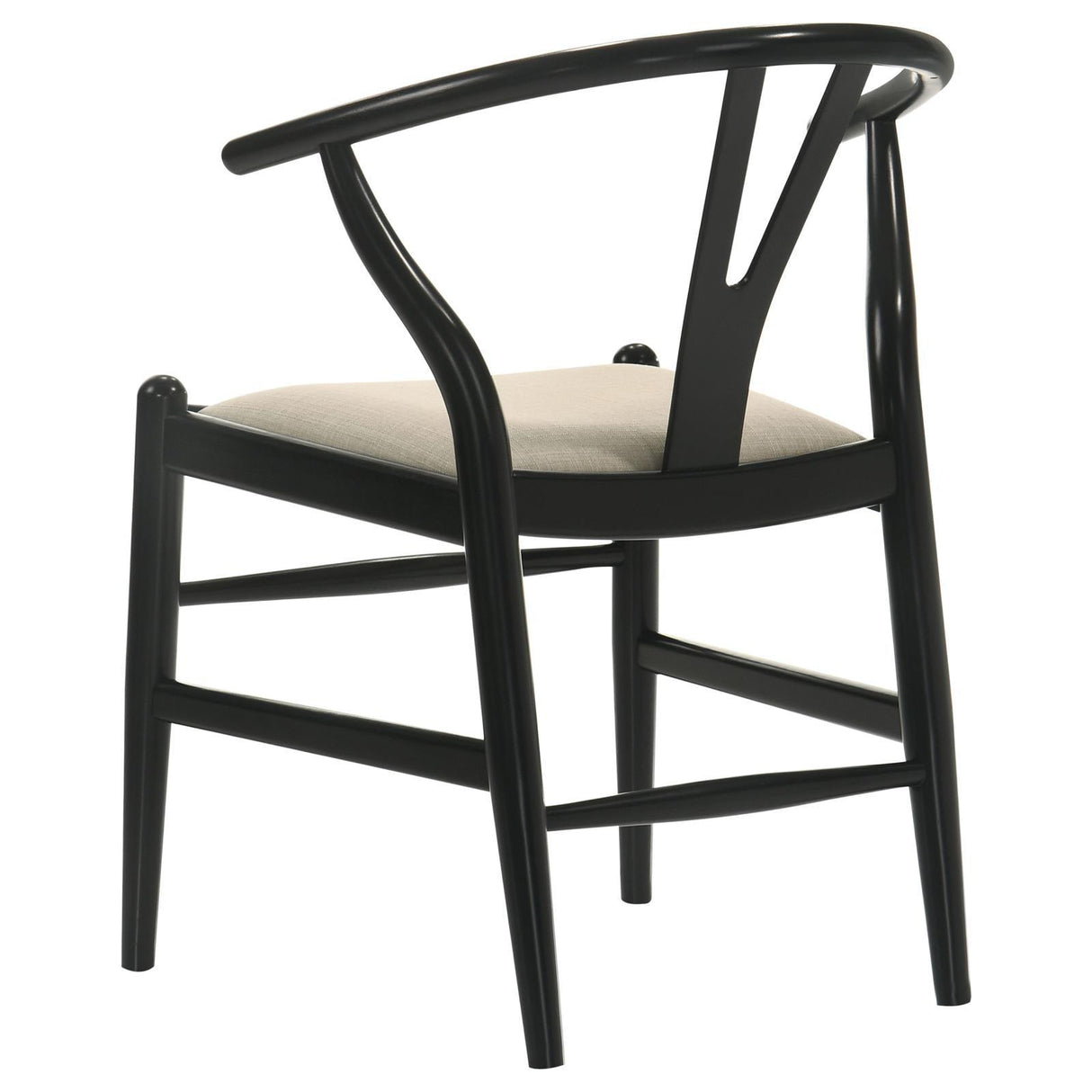 Cortona Danish Y-Shaped Back Wishbone Dining Side Chair Black and Beige (Set of 2) by Coaster at Eve Furniture