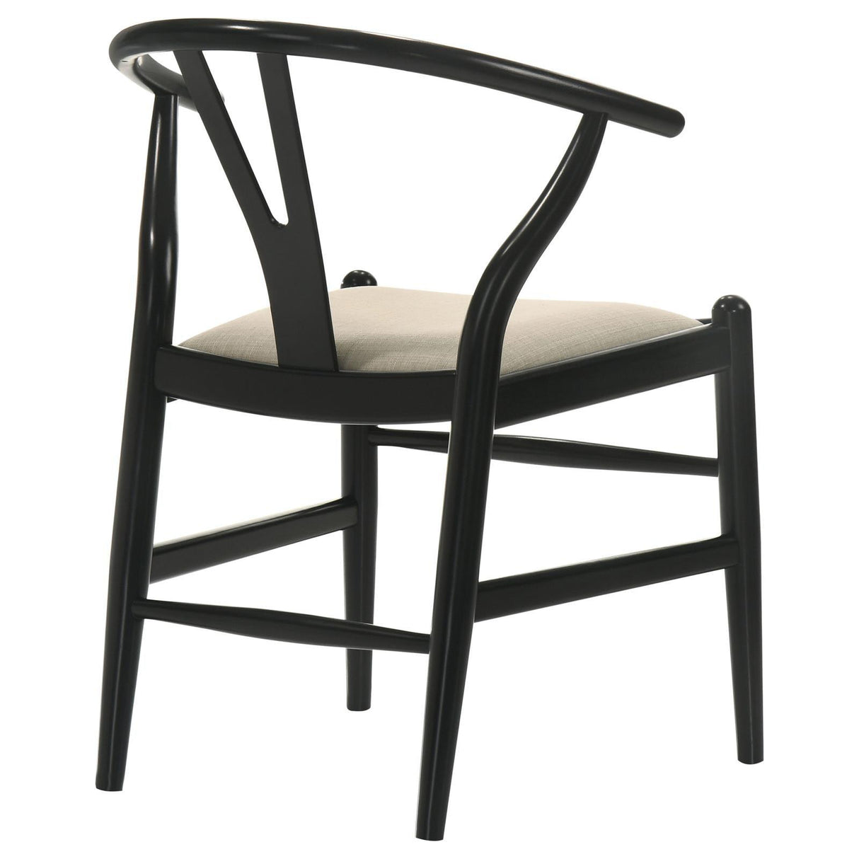 Cortona Danish Y-Shaped Back Wishbone Dining Side Chair Black and Beige (Set of 2) by Coaster at Eve Furniture