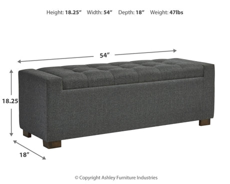 Cortwell Gray Storage Bench by Ashley at Eve Furniture