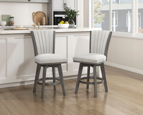 Corvallis Beige Swivel Counter Height Chair, Set of 2 by Homelegance at Eve Furniture