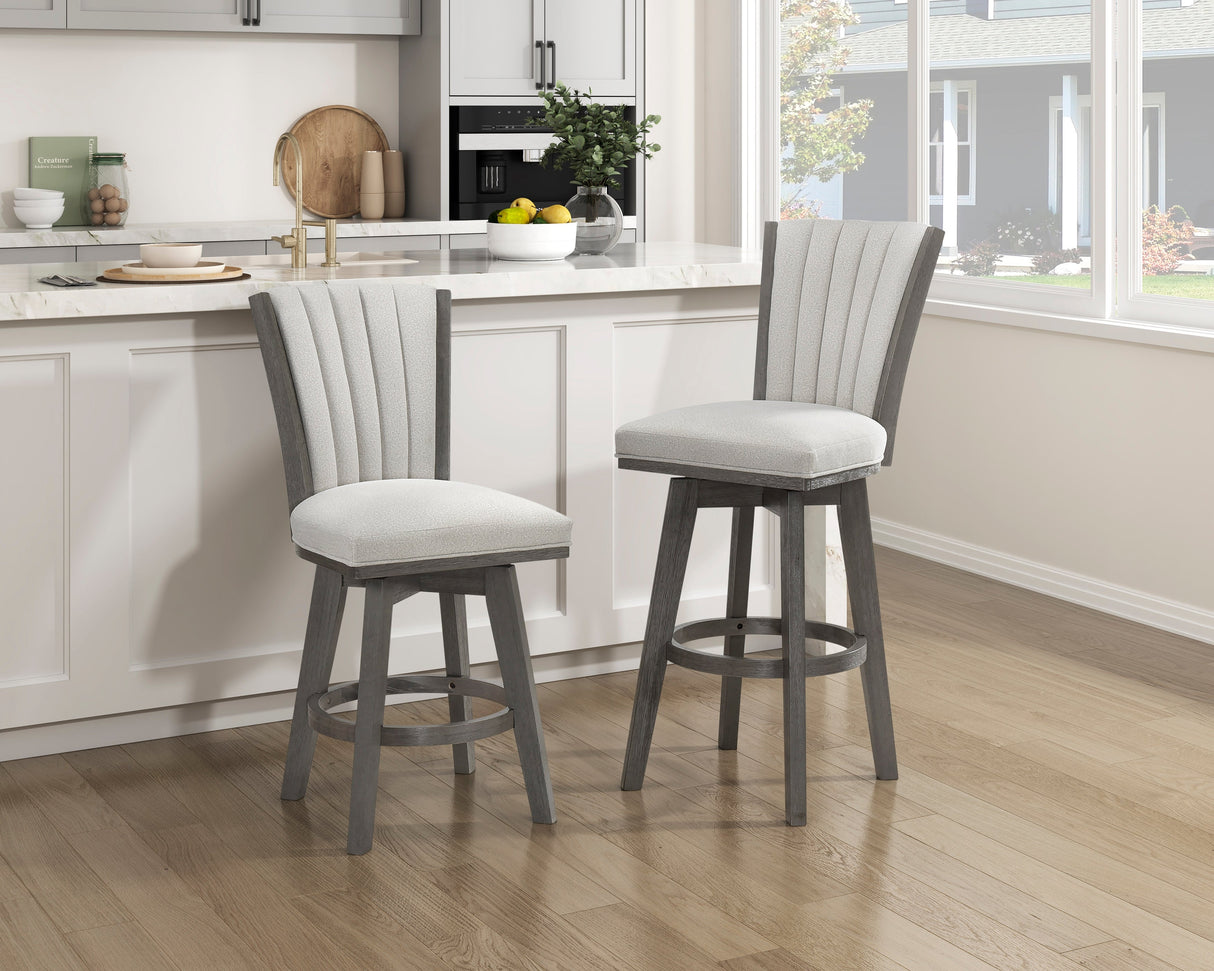 Corvallis Beige Swivel Pub Height Chair, Set of 2