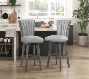 Corvallis Gray Swivel Pub Height Chair, Set of 2 by Homelegance at Eve Furniture