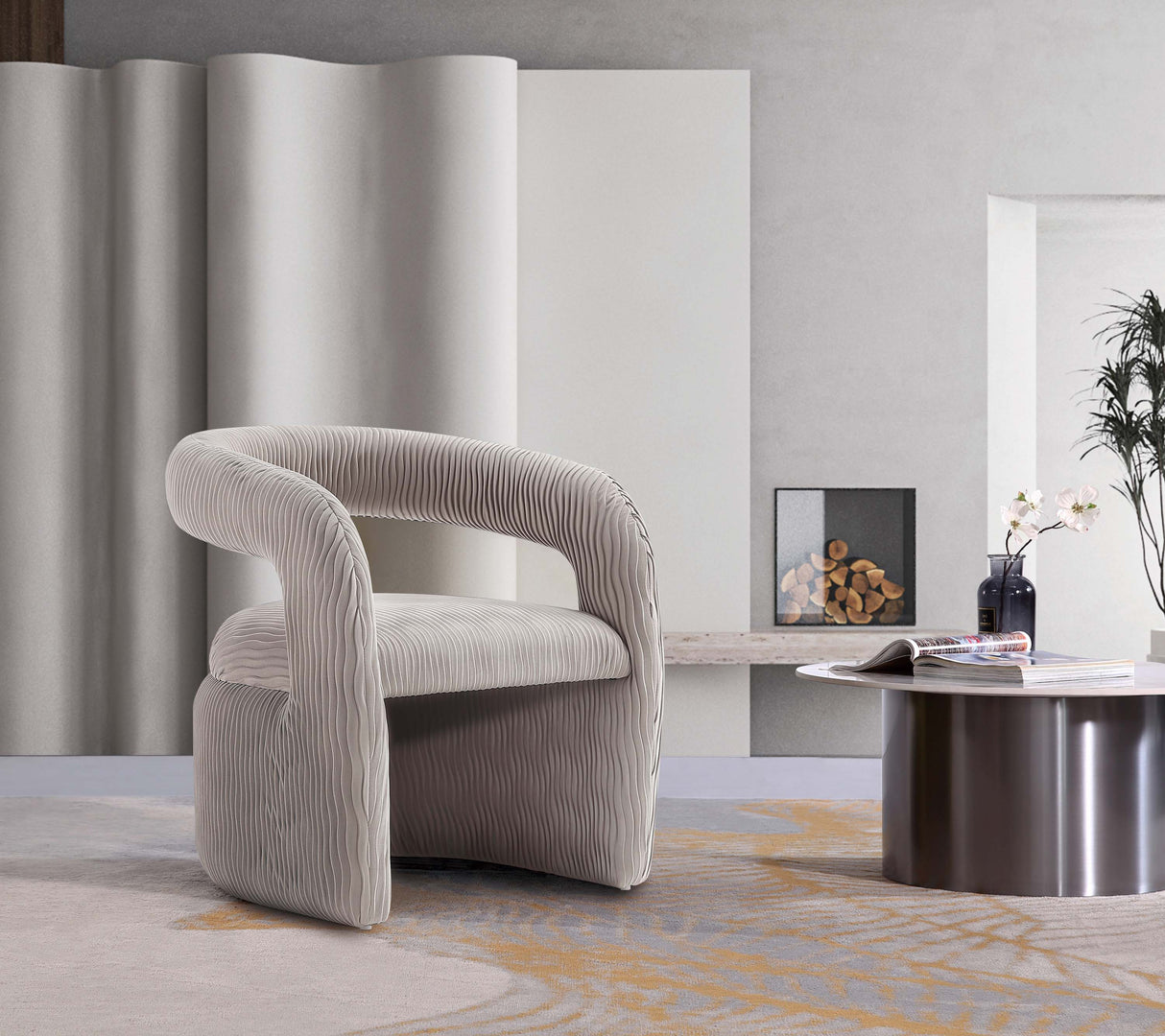 Corvette Dining Chair in Dove by Manhattan Comfort at Eve Furniture