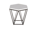 Corvus White Marble Top Hexagon End Table