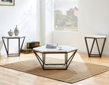 Corvus White Marble Top HexagonCocktail Table