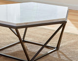 Corvus 3-Piece Marble Top Set (Cocktail & 2 End Tables) by Steve Silver at Eve Furniture