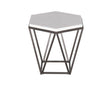 Corvus White Marble Top Hexagon End Table by Steve Silver at Eve Furniture