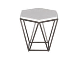 Corvus White Marble Top Hexagon End Table by Steve Silver at Eve Furniture