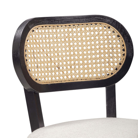 Cosette Black Dining Chair in Cream Performance Linen by TOV Furniture at Eve Furniture