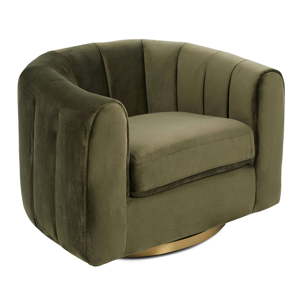 Cosey Green Velvet Swivel Chair by Ashcroft Furniture at Eve Furniture