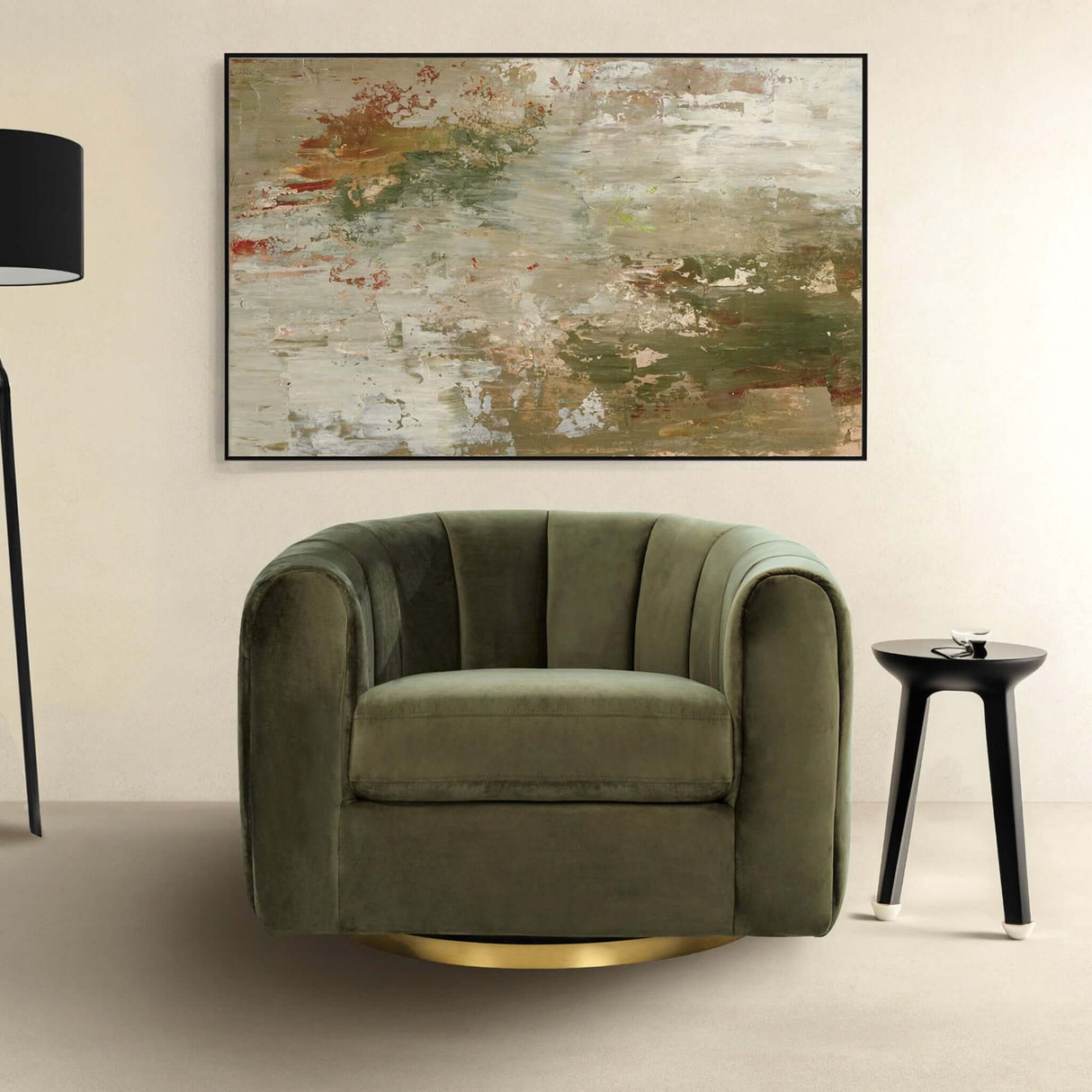 Cosey Green Velvet Swivel Chair by Ashcroft Furniture at Eve Furniture