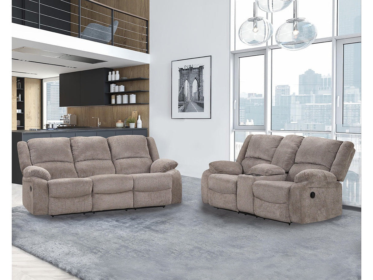 Cosimo Mocha 2-Piece Reclining Living Room Set by Furniture of America at Eve Furniture