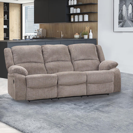 Cosimo Mocha 3-Piece Reclining Living Room Set by Furniture of America at Eve Furniture