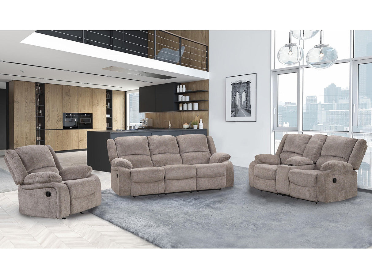 Cosimo Mocha 3-Piece Reclining Living Room Set by Furniture of America at Eve Furniture