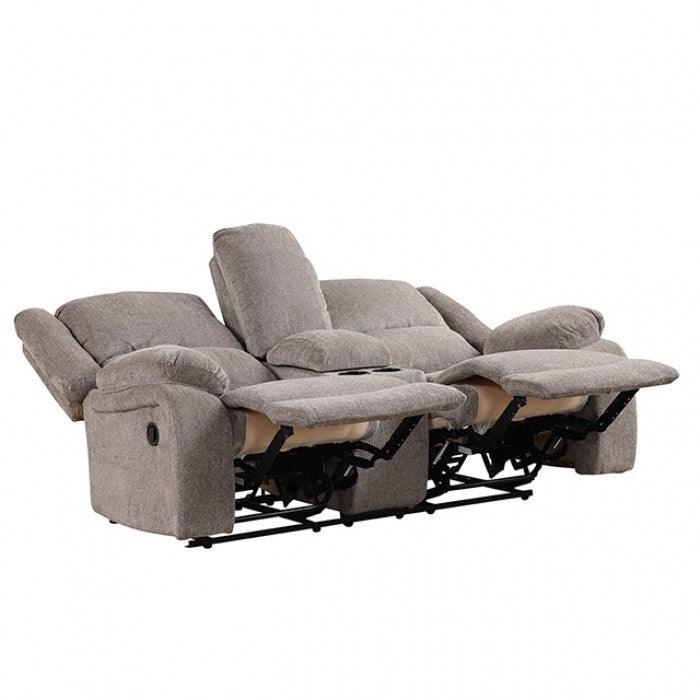 Cosimo Mocha Manual Loveseat by Furniture of America at Eve Furniture