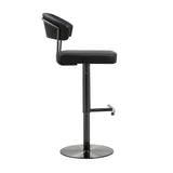 Cosmo Black Performance Vegan Leather on Black Steel Barstool by TOV Furniture at Eve Furniture