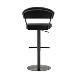 Cosmo Black Performance Vegan Leather on Black Steel Barstool by TOV Furniture at Eve Furniture