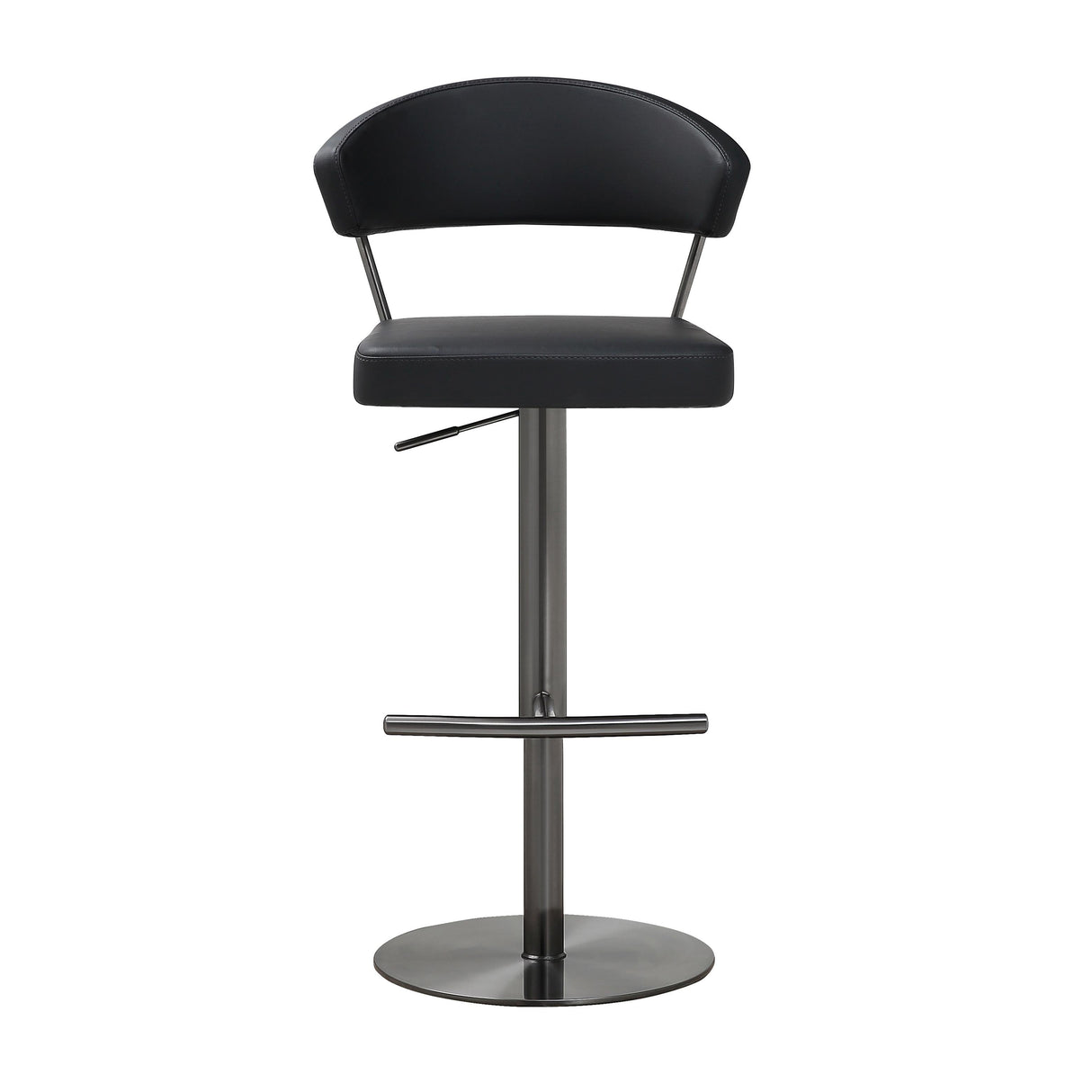 Cosmo Black Performance Vegan Leather on Black Steel Barstool by TOV Furniture at Eve Furniture