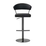 Cosmo Black Performance Vegan Leather on Black Steel Barstool by TOV Furniture at Eve Furniture