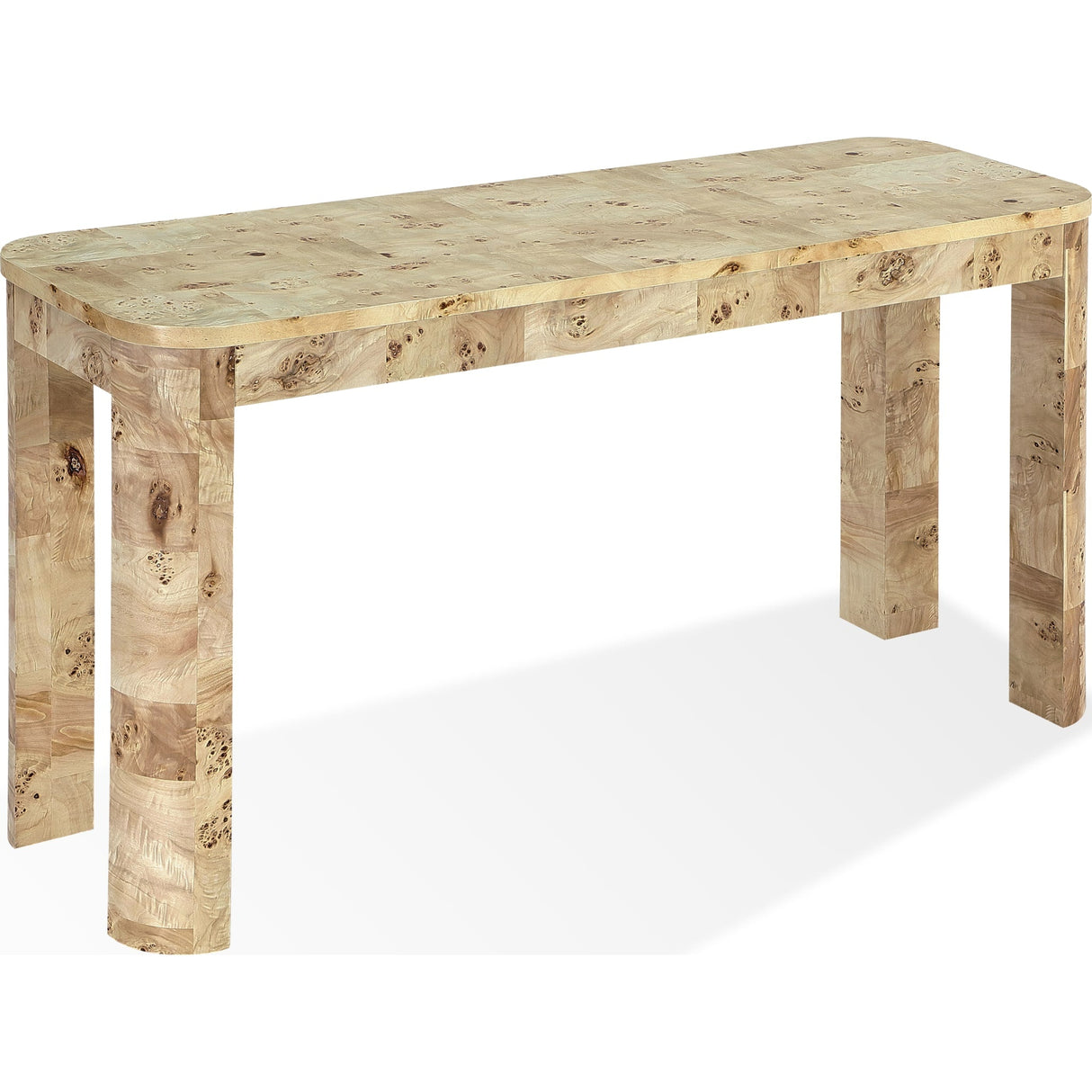 Cosmo Mappa Burl Console Table in Amber Kiss by Modus Furniture at Eve Furniture