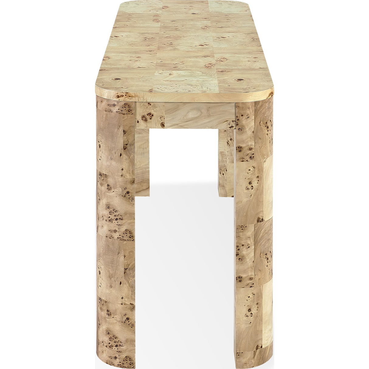 Cosmo Mappa Burl Console Table in Amber Kiss by Modus Furniture at Eve Furniture