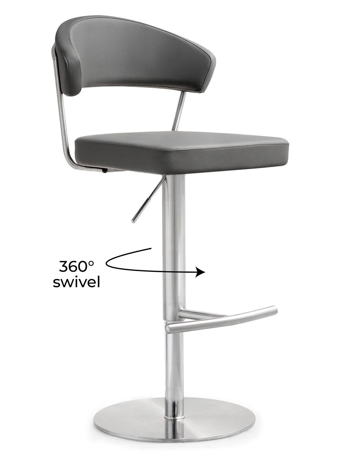 Cosmo Performance Vegan Leather Adjustable Stool by TOV Furniture at Eve Furniture