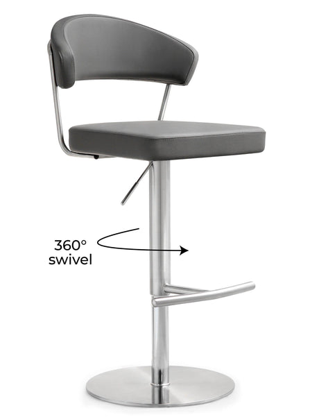 Cosmo Performance Vegan Leather Adjustable Stool by TOV Furniture at Eve Furniture