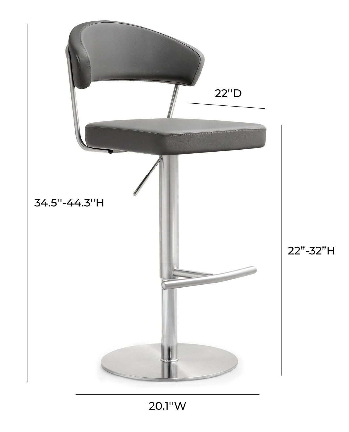 Cosmo Performance Vegan Leather Adjustable Stool by TOV Furniture at Eve Furniture
