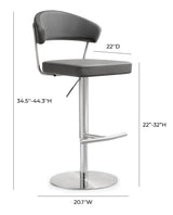 Cosmo Performance Vegan Leather Adjustable Stool by TOV Furniture at Eve Furniture
