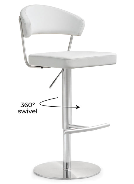 Cosmo Performance Vegan Leather Adjustable Stool by TOV Furniture at Eve Furniture