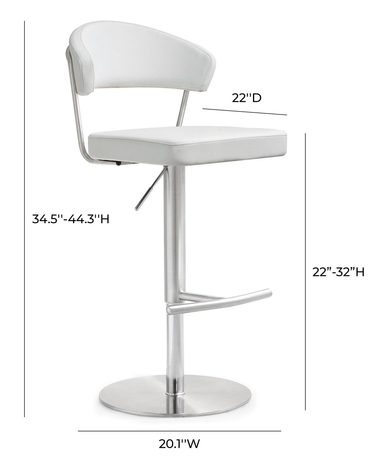 Cosmo Performance Vegan Leather Adjustable Stool by TOV Furniture at Eve Furniture